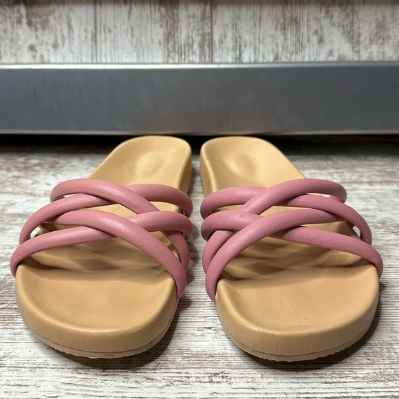 J. Crew Cream & Pink Slides Women’s Sz 10 - Picture 10 of 11